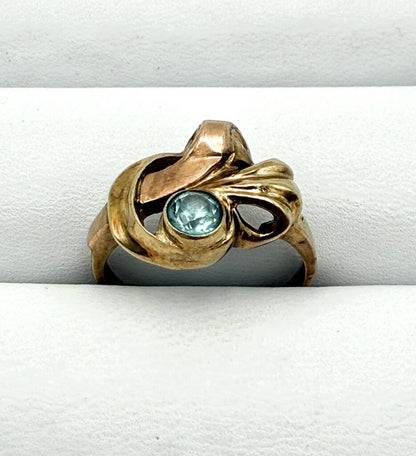 VTG 10k Gold And Aquamarine Art Deco Ring