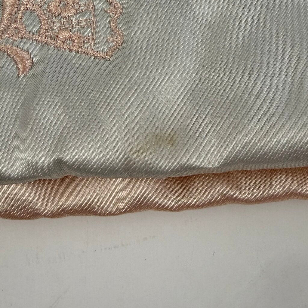 Vintage Blue & Pink Satin Lingerie Hosiery Hanky Keeper Expandable Storage /cb
