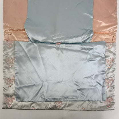 Vintage Blue & Pink Satin Lingerie Hosiery Hanky Keeper Expandable Storage /cb