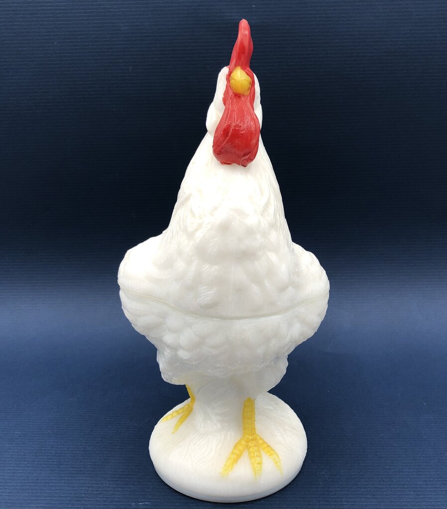 Vtg WestmorelandMilk Glass Rooster Covered Dish /b