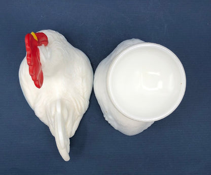 Vtg WestmorelandMilk Glass Rooster Covered Dish /b