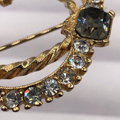 Vintage 1950’s Rhinestone Brooch & Earring Set /b