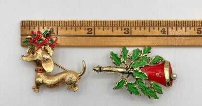 Vintage Lot of 4 Xmas Brooches ~ Mylu/ etc. /b