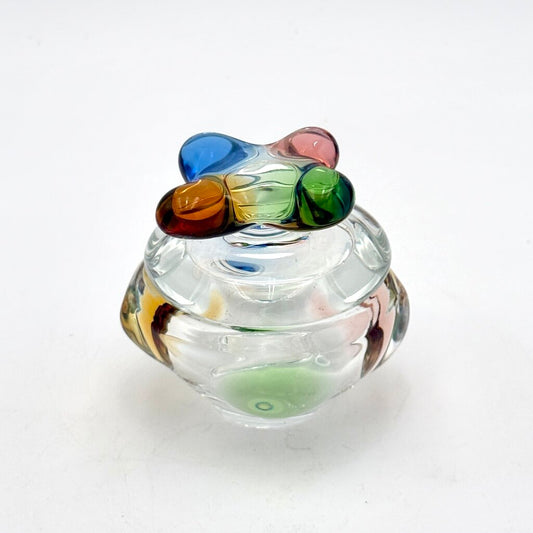 VTG MCM Mstišov Freeform Art Glass Scent Jar