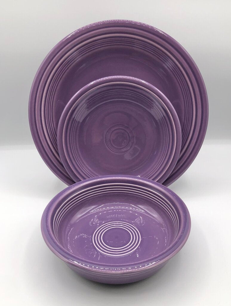 Vtg HLC Fiesta Ware 3pc Lilac China Set /b