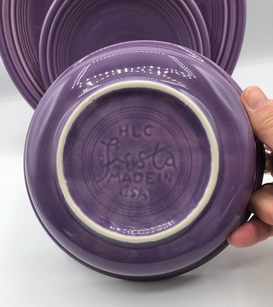 Vtg HLC Fiesta Ware 3pc Lilac China Set /b
