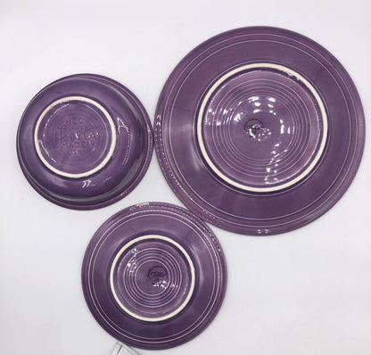 Vtg HLC Fiesta Ware 3pc Lilac China Set /b