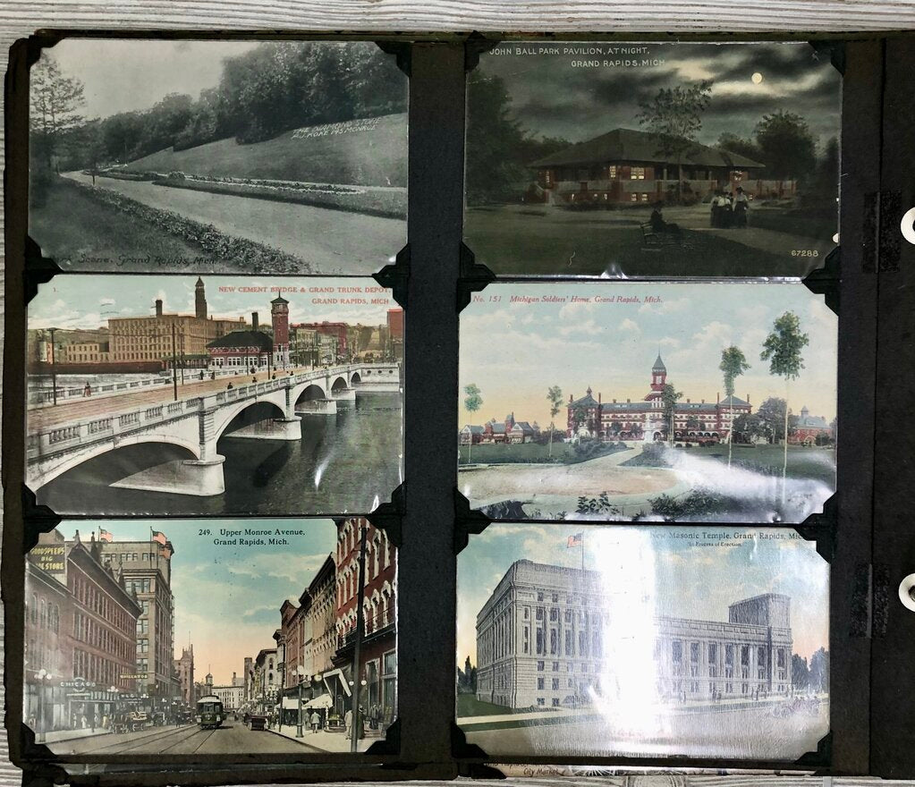 Antique Grand Rapids Mi. Postcard Album 1890’s- Early 1900’s /b
