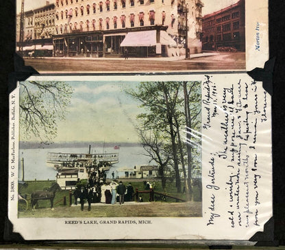 Antique Grand Rapids Mi. Postcard Album 1890’s- Early 1900’s /b