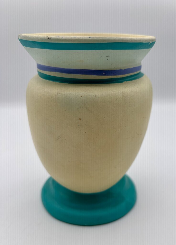 Vtg. Hand Painted Mexican Head Vase/Planter /j