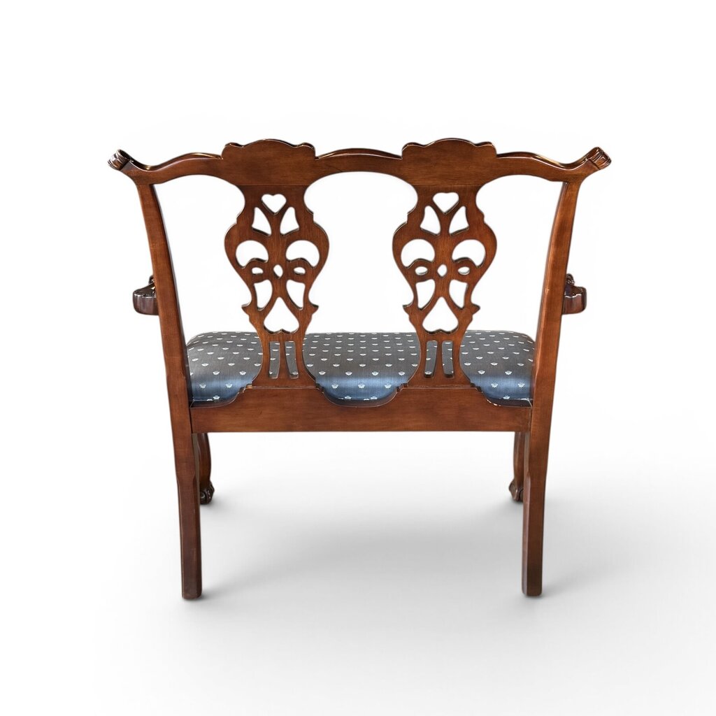 Century Blue Upholstered Bench