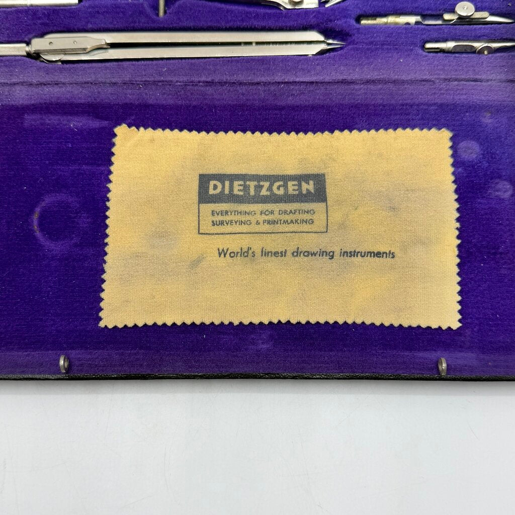 Dietzgen Globe Vintage Drafting Compass Set 1282 PJ In Case Made In Germany /cb