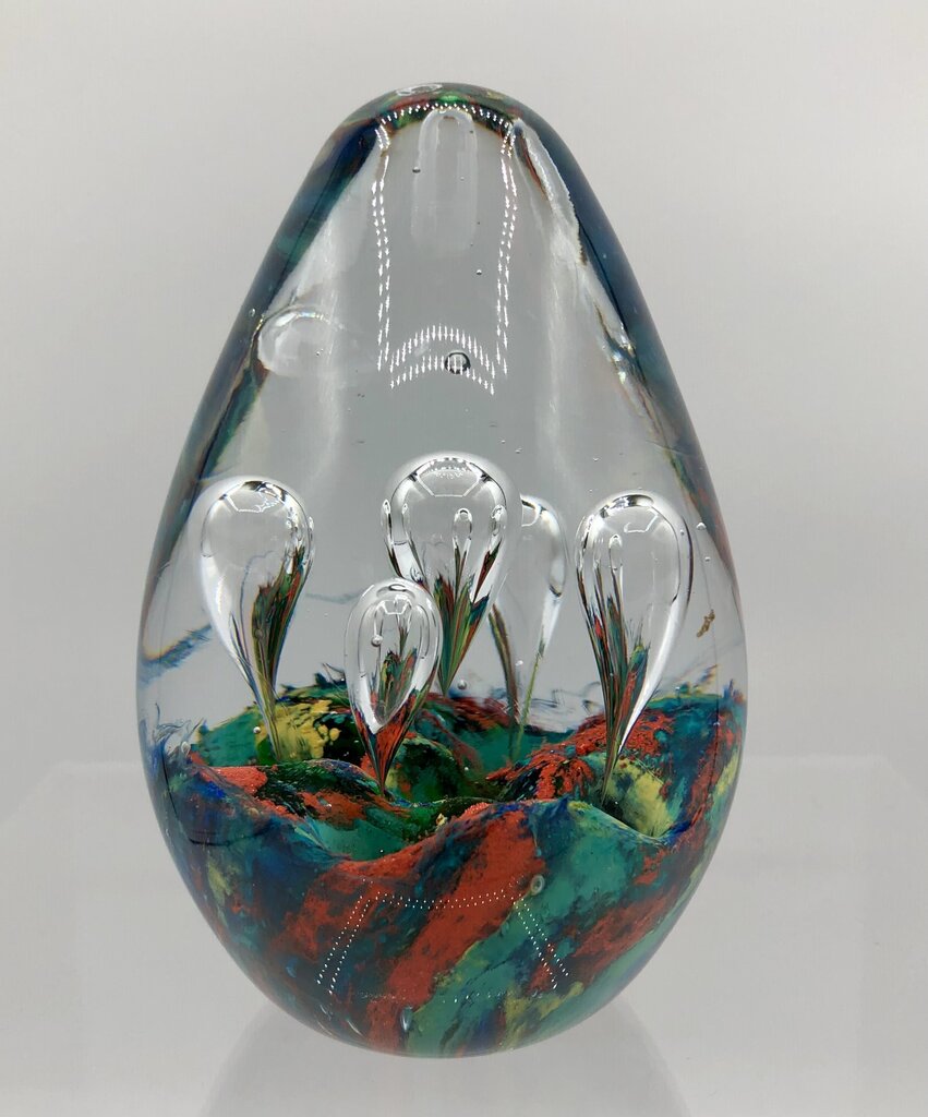 Multi-Color Art Glass Paperweight /b