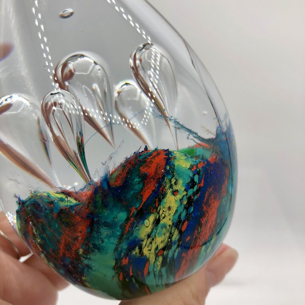 Multi-Color Art Glass Paperweight /b