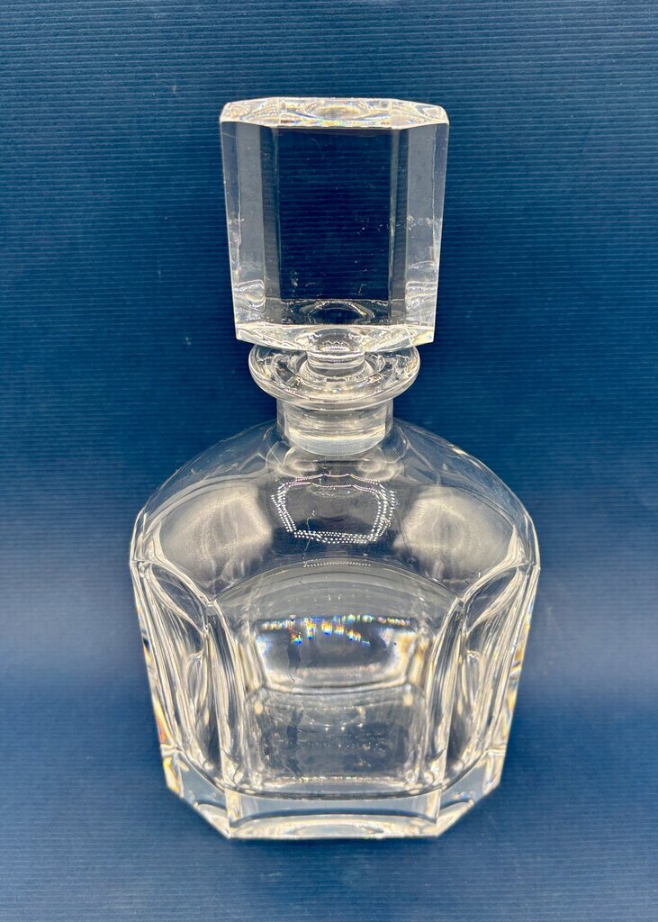 Orrefors Panel Cut 8” Crystal Decanter Signed /j