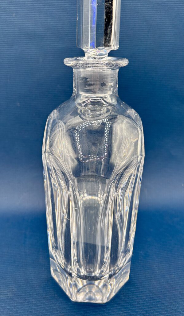 Orrefors Panel Cut 8” Crystal Decanter Signed /j