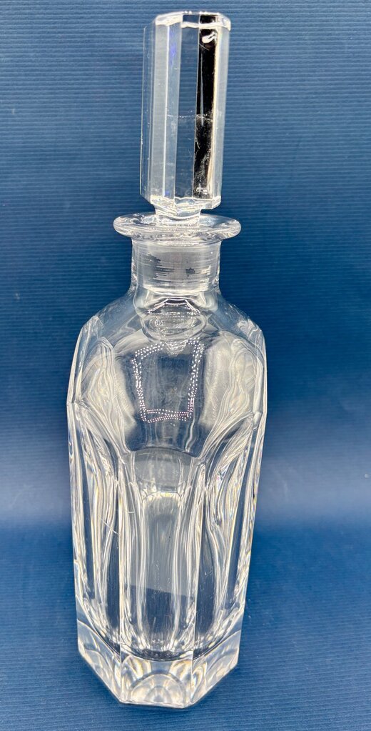 Orrefors Panel Cut 8” Crystal Decanter Signed /j