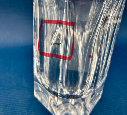 Orrefors Panel Cut 8” Crystal Decanter Signed /j