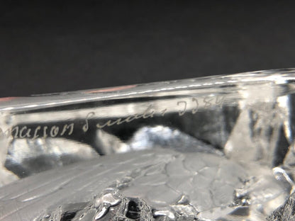 Signed Mats Jonasson Bald Eagle Lead Crystal Sculpture /b