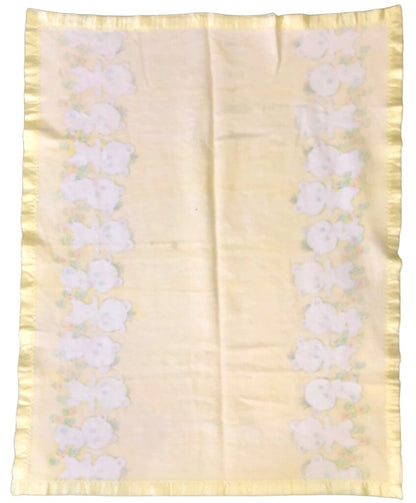 2 Vintage Baby Blankets 100% Cotton Kittens & Bears /b