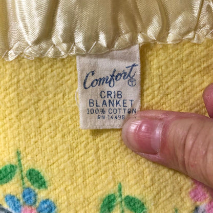2 Vintage Baby Blankets 100% Cotton Kittens & Bears /b