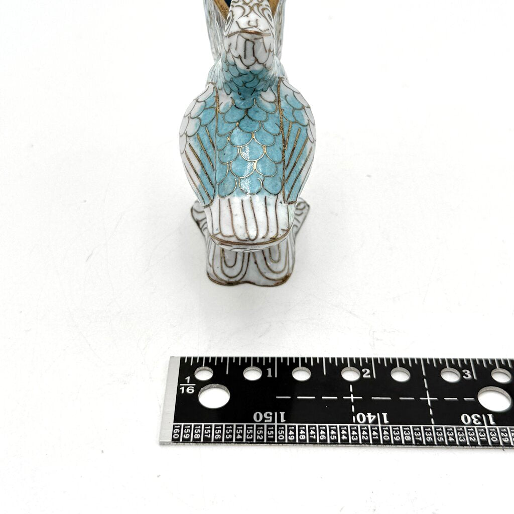 VTG Chinese Cloisonne Pelican Figurine With Base