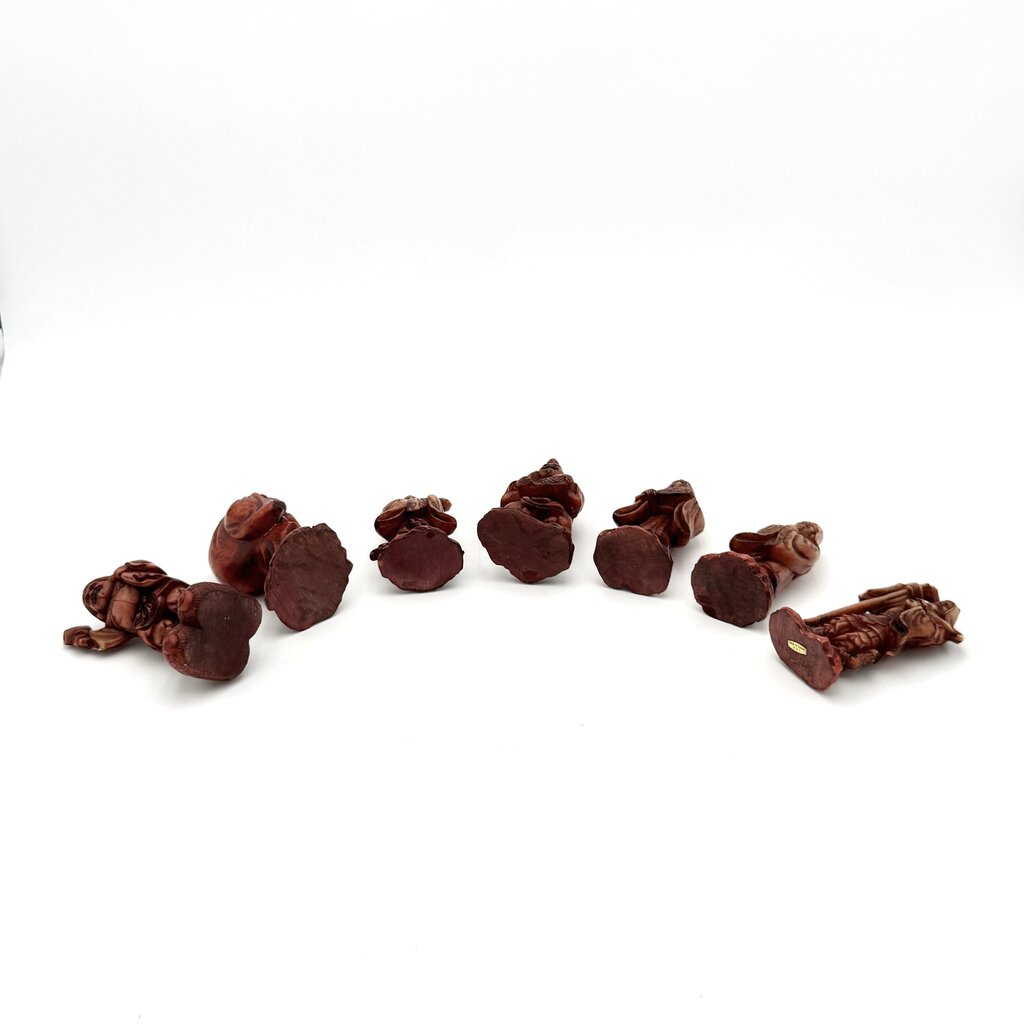 Set of 7 Immortals Of Taoism Resin Carved Figurines