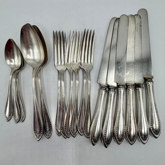 Vintage Oneida Community Silver Plate SHERATON 18pc Mixed Flatware Lot /cb