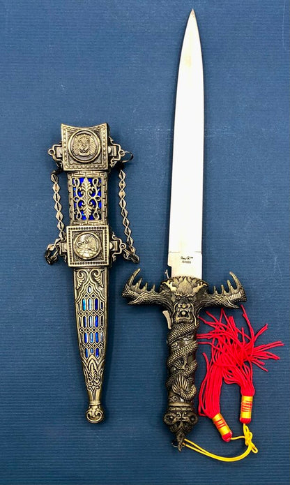 Lion Pride Blue Dragon Dagger w/ Sheath /b