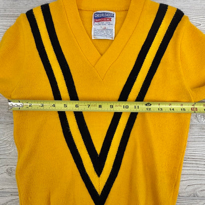Vintage Cheerleader Supply Co.Inc. Yellow & Black Cheer Sweater Size 34 /cb