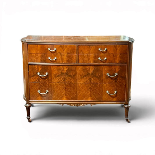 Antique Carved Hardwood 6 Drawer Dresser