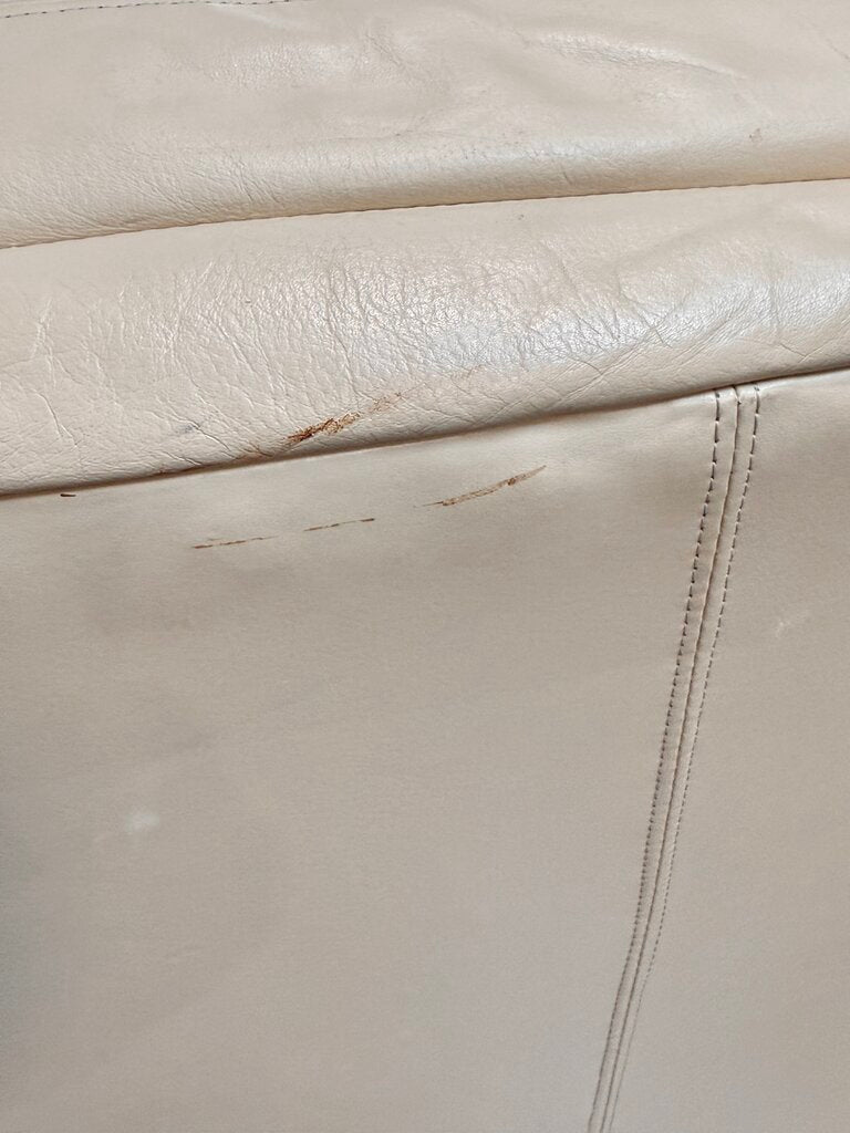 Genuine Reid Leather Cream Chair