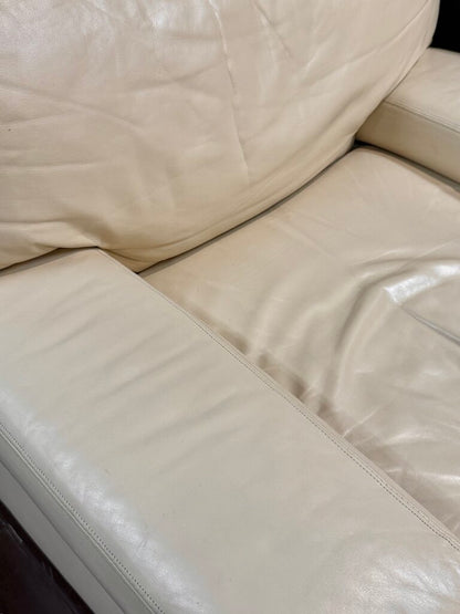 Genuine Reid Leather Cream Chair