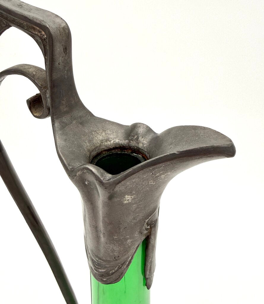 Antique Art Nouveau WMF Claret Green And Pewter Jug