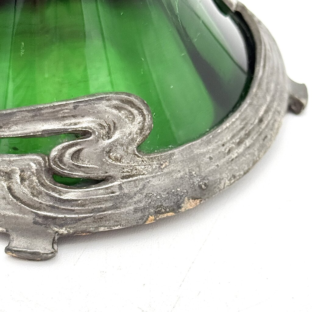 Antique Art Nouveau WMF Claret Green And Pewter Jug