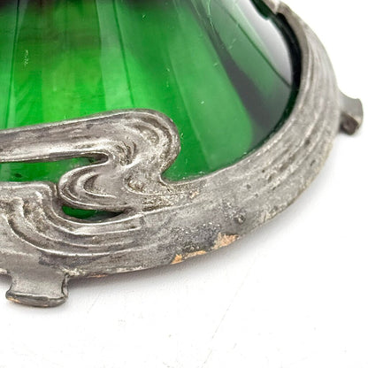 Antique Art Nouveau WMF Claret Green And Pewter Jug
