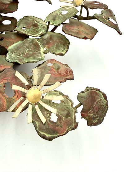 VTG Brutalist Copper and Brass Plant Sculpture