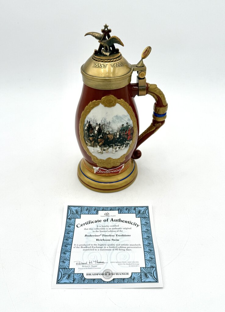 Budweiser Bradford Exchange Timeless Traditions Heirloom Collectable Stein