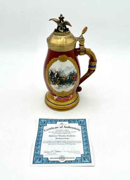 Budweiser Bradford Exchange Timeless Traditions Heirloom Collectable Stein