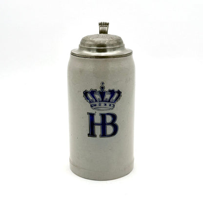 VTG Hofbrauhaus Munchen Salt Glaze Beer Stein With Pewter Lid
