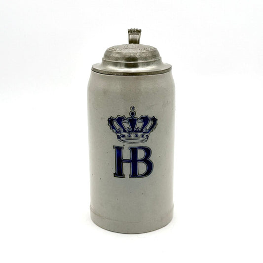 VTG Hofbrauhaus Munchen Salt Glaze Beer Stein With Pewter Lid