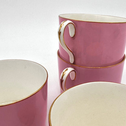 VTG Pink And Gold Set of 16 CMP England Porcelain Tea Set
