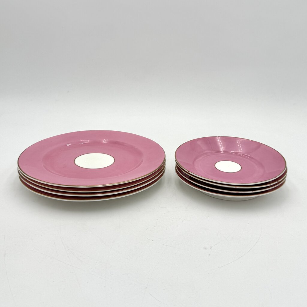 VTG Pink And Gold Set of 16 CMP England Porcelain Tea Set