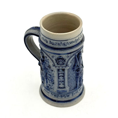 VTG Cobalt And Grey Salt-Glazed German Stoneware Beer Stein