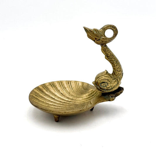 VTG Solid Brass Fish Clam Shell Soap Dish