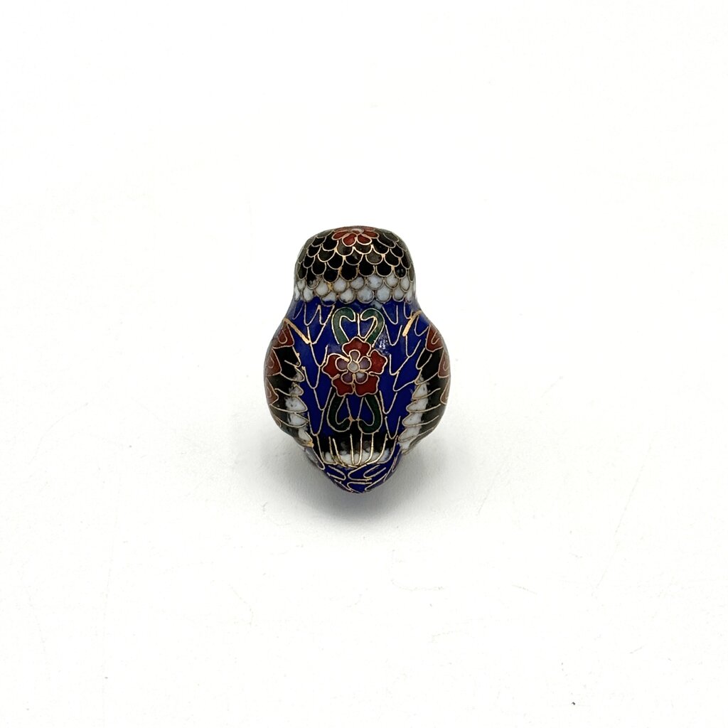 VTG Chinese Cloisonne Little Blue Bird Figurine