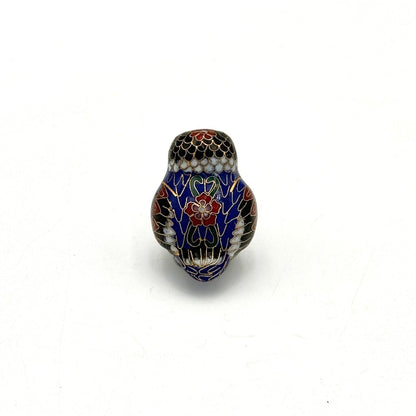 VTG Chinese Cloisonne Little Blue Bird Figurine