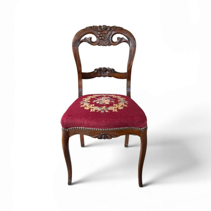 Red Needlepoint Chair