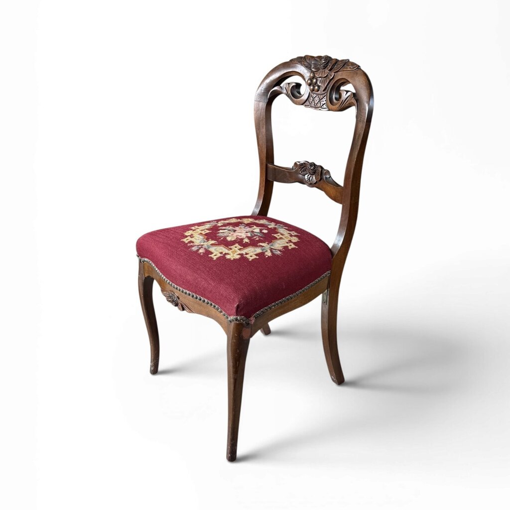 Red Needlepoint Chair