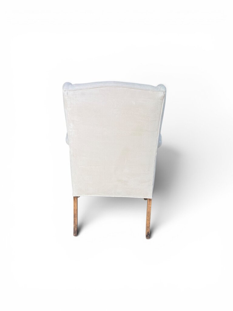 Suede Cream Wingback Chair